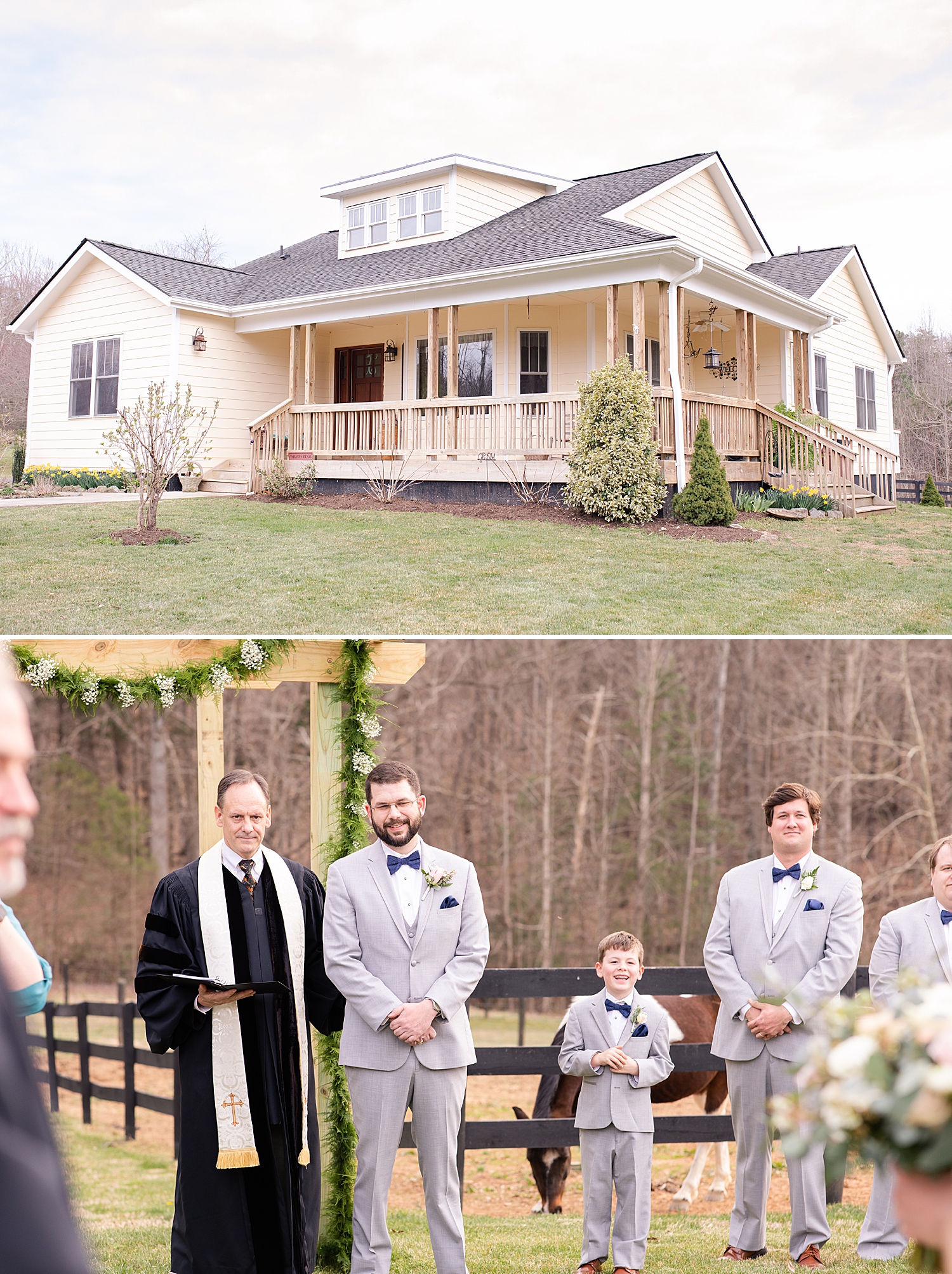 Look at sweet Trip watching Leigh come down the isle! Melts my heart!!