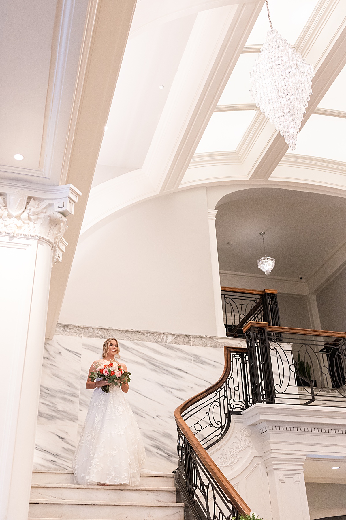 The bride entering the ceremony at The Virginian Hotel in Lynchburg, Virginia.