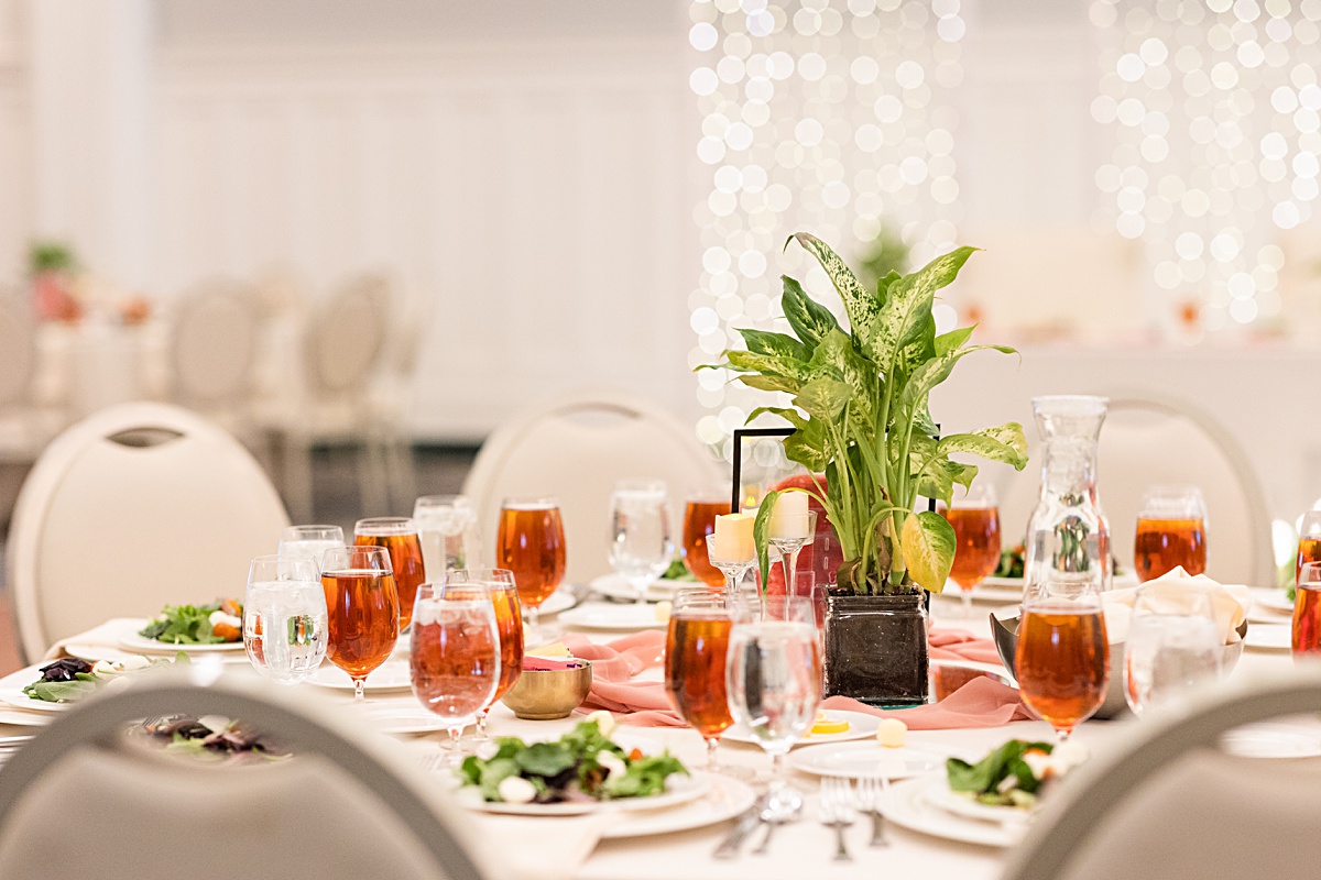 Reception details at this The Virginian Hotel wedding in Lynchburg, Virginia.