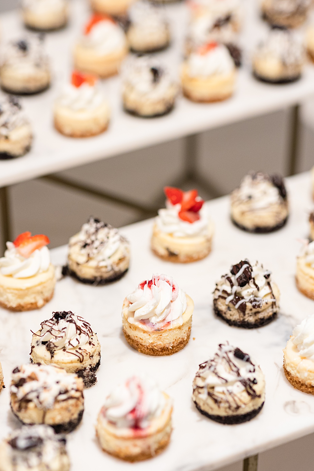 Photo of the cheesecake dessert table from Simply Vanilla in Forest, Virginia.