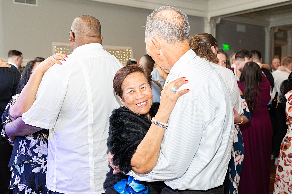 Dancing photo of guests at the reception at The Virginian Hotel in Lynchburg, Virginia.