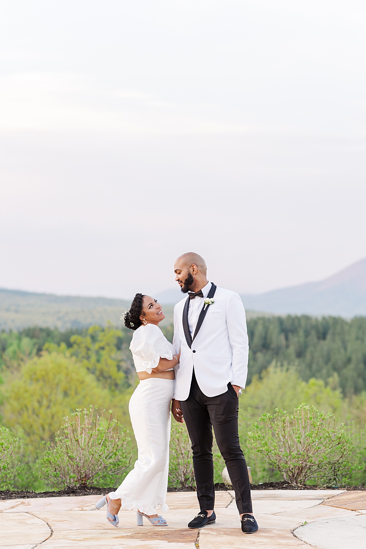 Bride and Groom sunset portrait at The Seclusion in Lexington, Virginia.