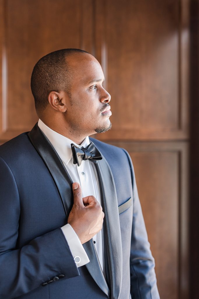 Groom details at the Virginian Hotel in Lynchburg, Virginia.