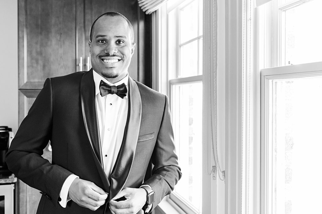 Groom details at the Virginian Hotel in Lynchburg, Virginia.