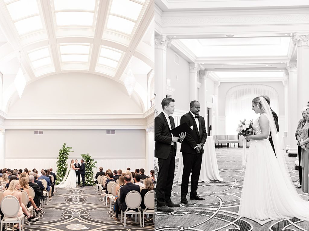 Ceremony photos at the Virginian Hotel in Lynchburg, Virginia.