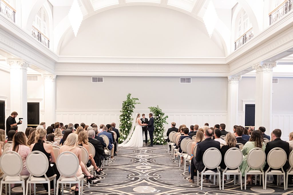 Ceremony photos at the Virginian Hotel in Lynchburg, Virginia.