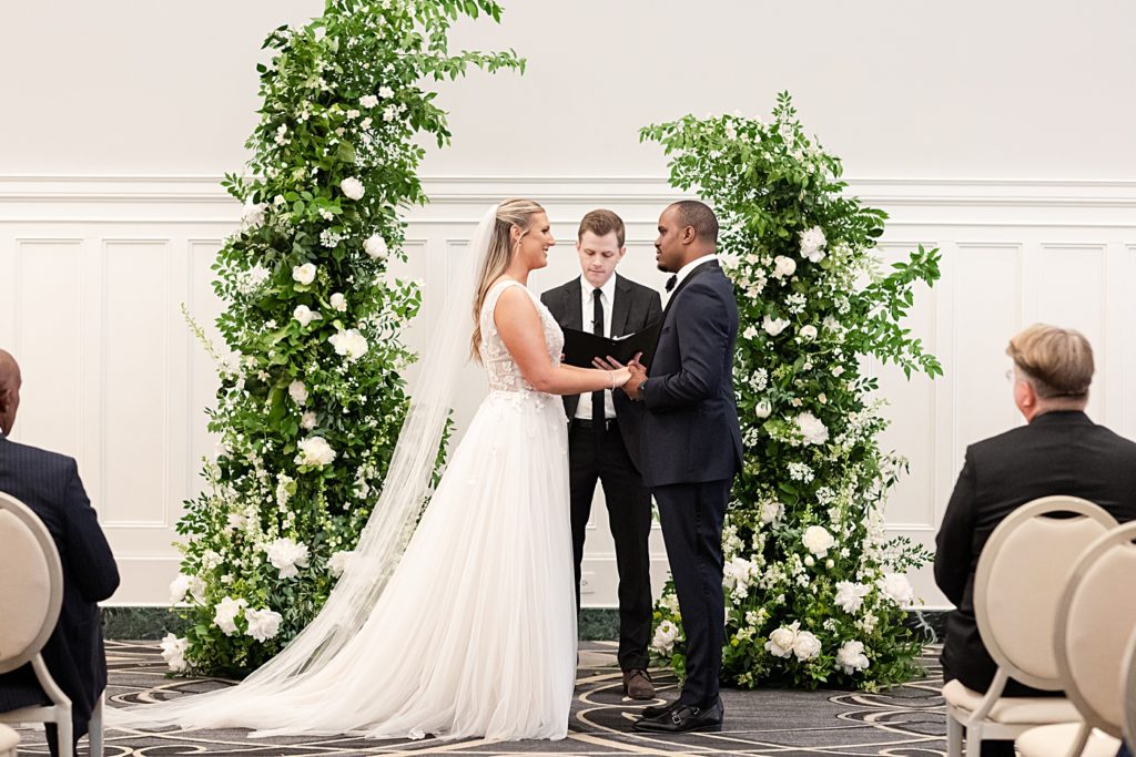 Ceremony photos at the Virginian Hotel in Lynchburg, Virginia.