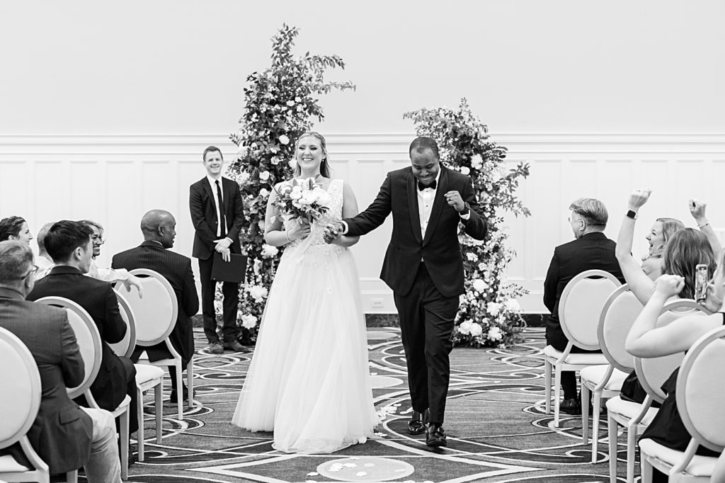 Ceremony photos at the Virginian Hotel in Lynchburg, Virginia.