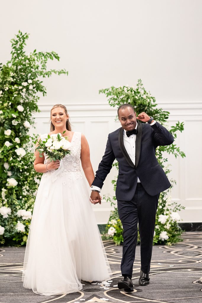 Ceremony photos at the Virginian Hotel in Lynchburg, Virginia.