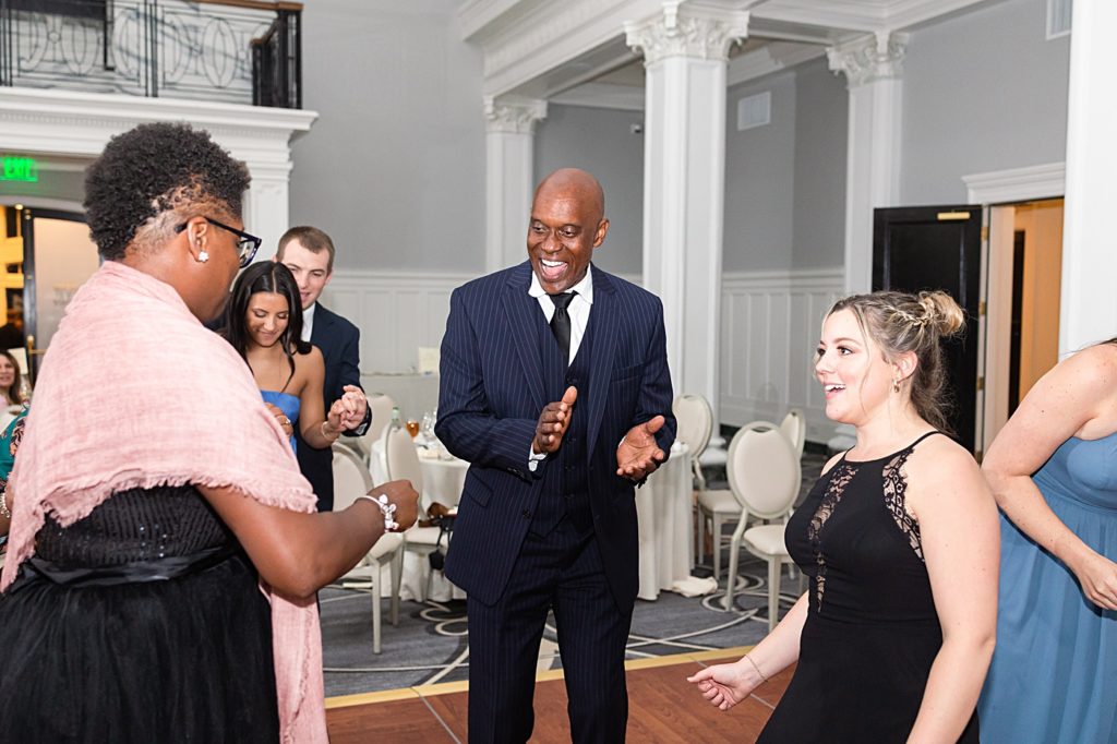 Open dance floor photos at this ballroom wedding at the Virginian Hotel in Lynchburg, Virginia.