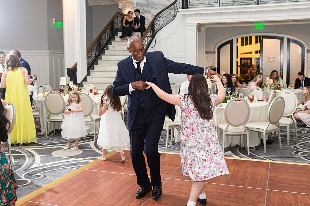 Open dance floor photos at this ballroom wedding at the Virginian Hotel in Lynchburg, Virginia.