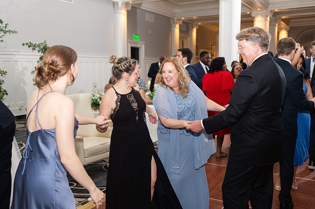 Open dance floor photos at this ballroom wedding at the Virginian Hotel in Lynchburg, Virginia.