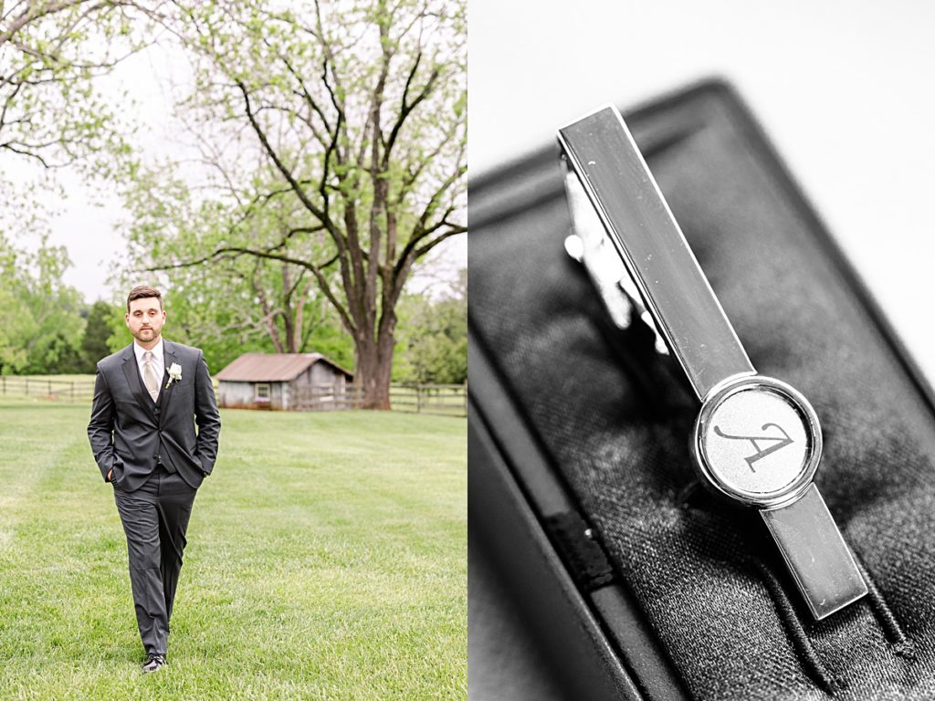 Groom's portrait at Sorella Farms in Lynchburg, Virginia.