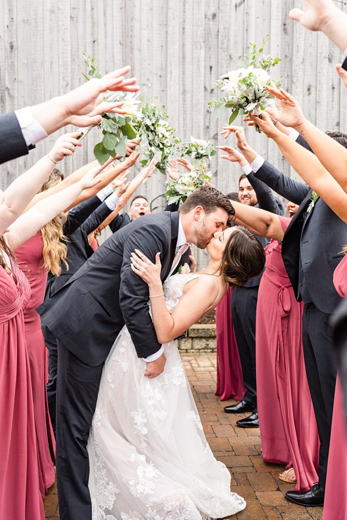 Rainy bridal party portraits at Sorella Farms in Lynchburg, Virginia.