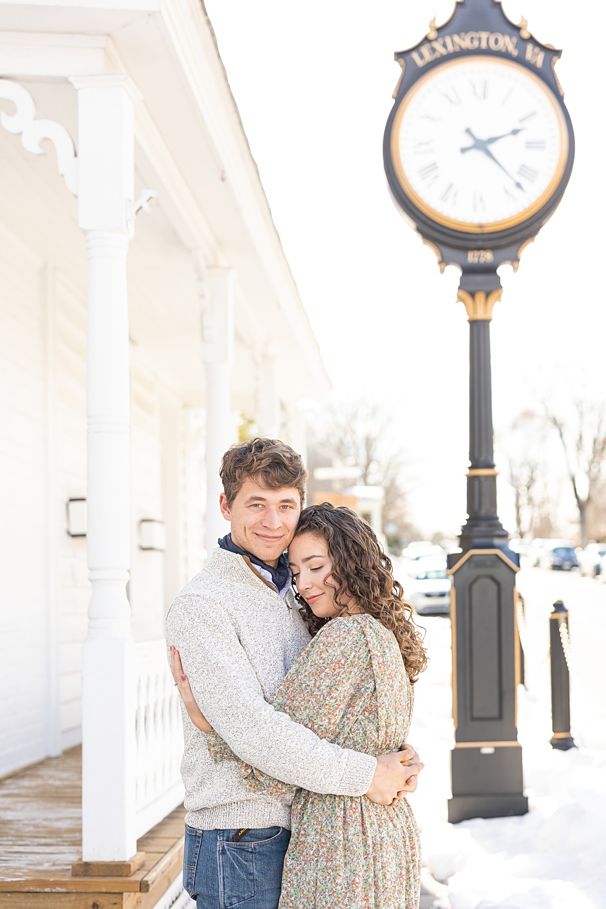 This Downtown Lexington engagement session is one of my favorites because we were able to use the snow that had fallen recently to make these images crisp, clean, and beautiful!