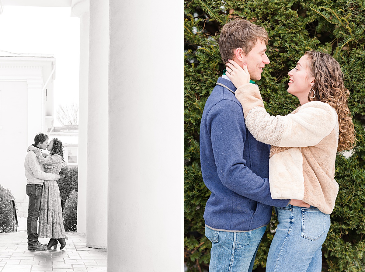 This Downtown Lexington engagement session is one of my favorites because we were able to use the snow that had fallen recently to make these images crisp, clean, and beautiful!