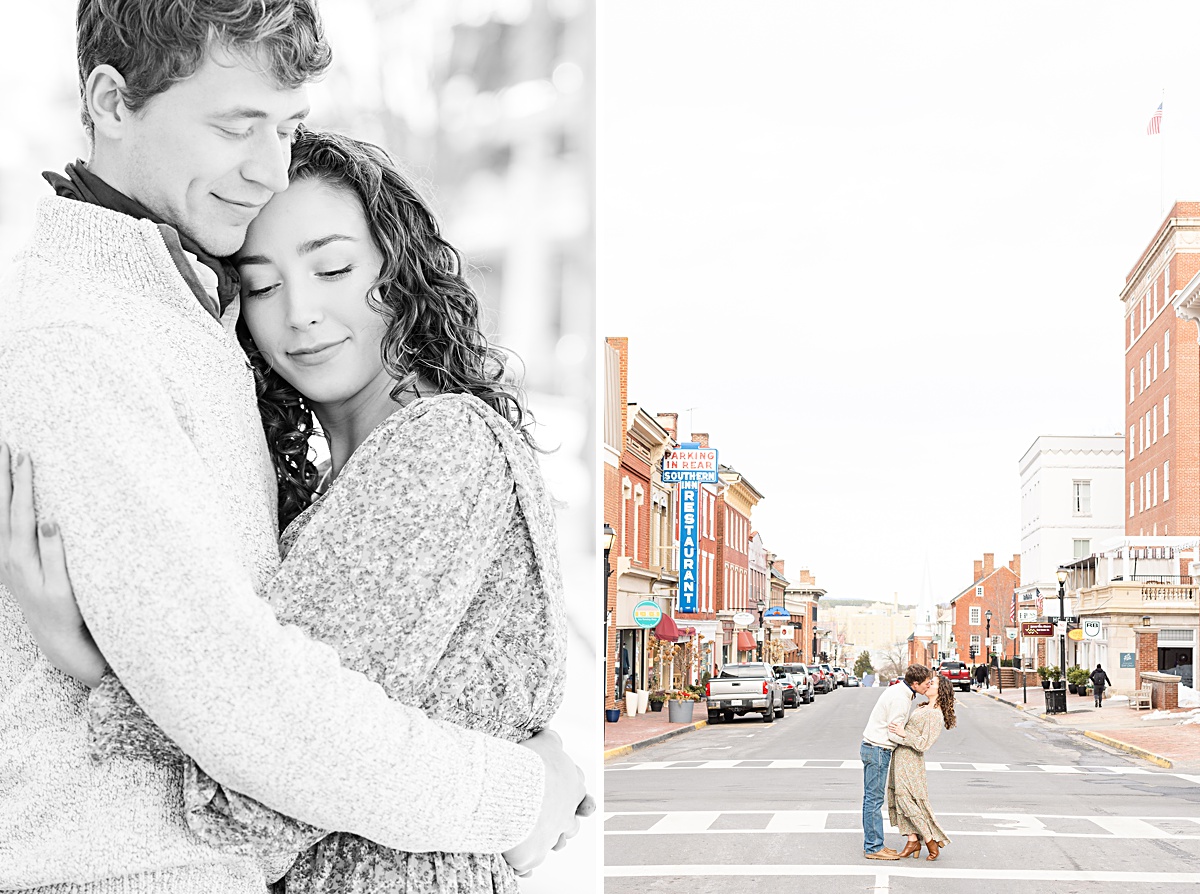 This Downtown Lexington engagement session is one of my favorites because we were able to use the snow that had fallen recently to make these images crisp, clean, and beautiful!