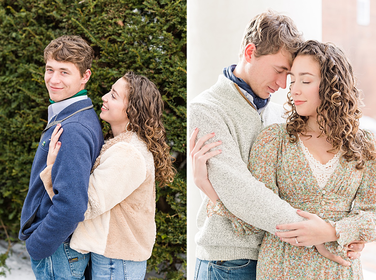 This Downtown Lexington engagement session is one of my favorites because we were able to use the snow that had fallen recently to make these images crisp, clean, and beautiful!