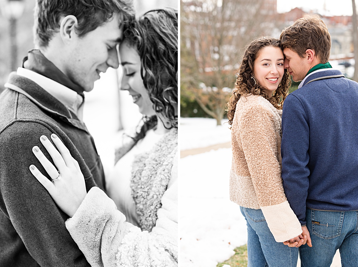 This Downtown Lexington engagement session is one of my favorites because we were able to use the snow that had fallen recently to make these images crisp, clean, and beautiful!