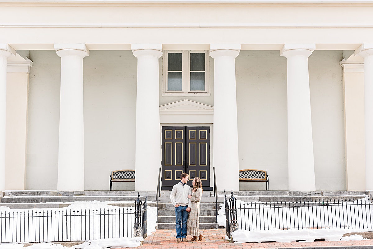 This Downtown Lexington engagement session is one of my favorites because we were able to use the snow that had fallen recently to make these images crisp, clean, and beautiful!