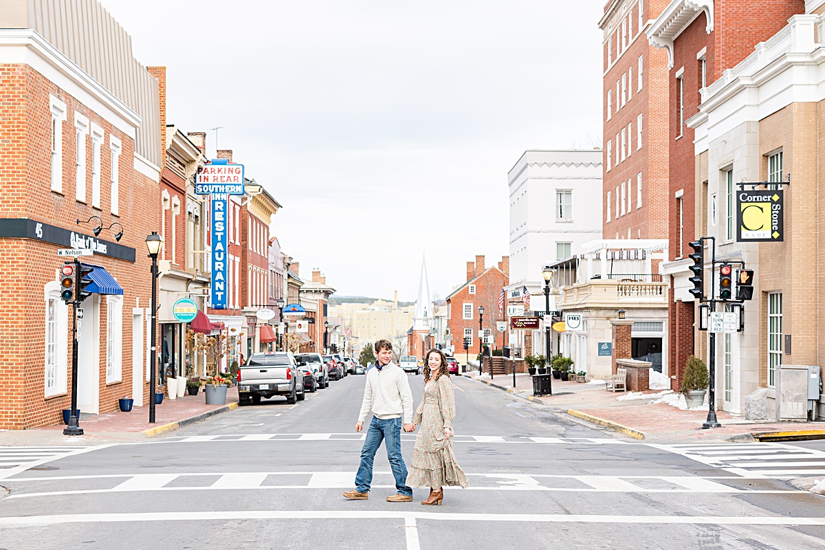 This Downtown Lexington engagement session is one of my favorites because we were able to use the snow that had fallen recently to make these images crisp, clean, and beautiful!