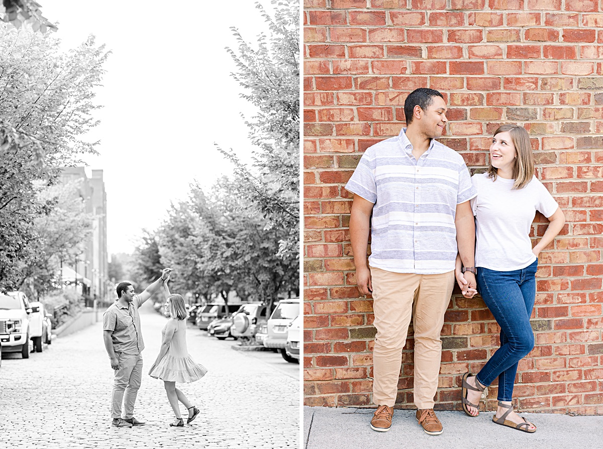 This downtown Lynchburg engagement session started out near their apartment in Wyndhurst but ended up downtown on the cobblestone streets! We loved having fun with these two in the hill city!