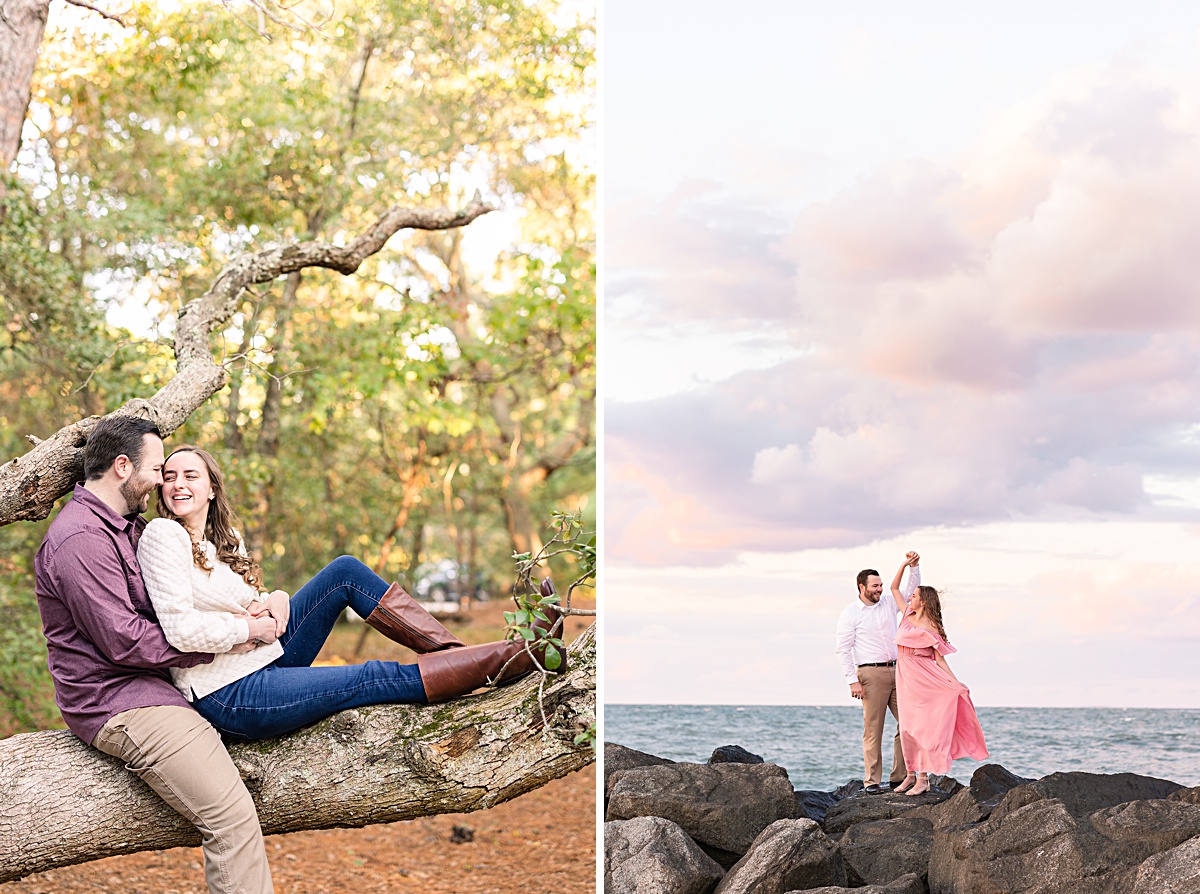 This stunning beach sunset engagement session is by far one of my favorite sunsets in my career! You don't wanna miss these romantic beach engagement photos at Fort Story!