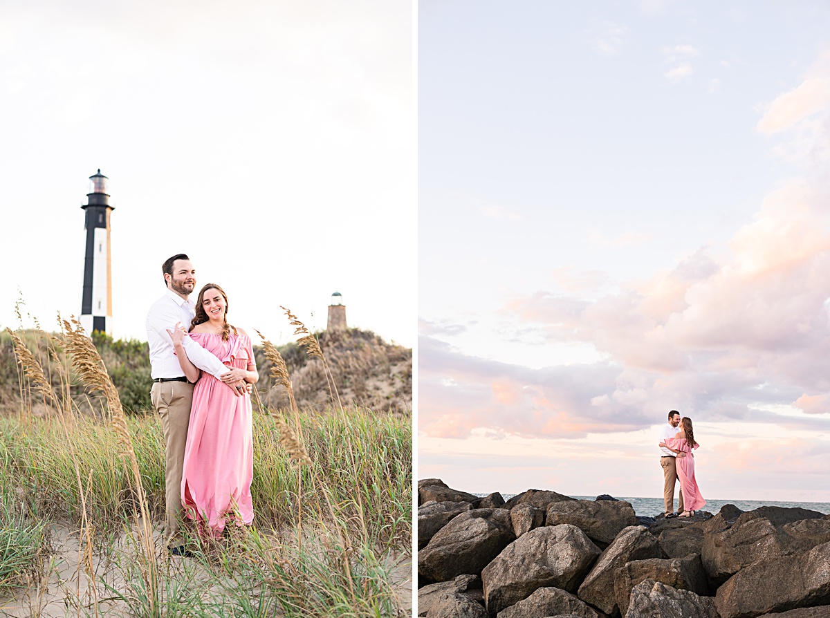 This stunning beach sunset engagement session is by far one of my favorite sunsets in my career! You don't wanna miss these romantic beach engagement photos at Fort Story!