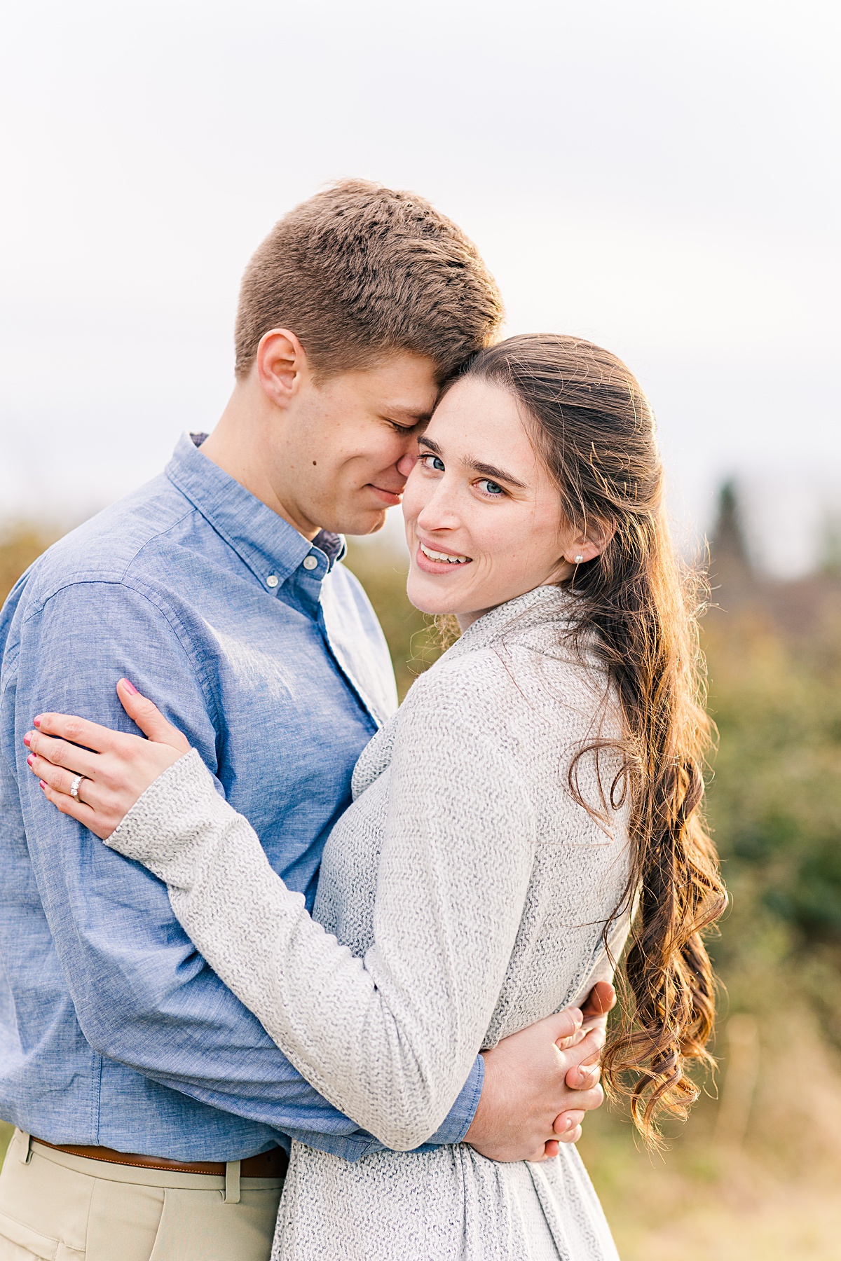 A wintery engagement session at Heritage Community Park in Blacksburg, Virginia.