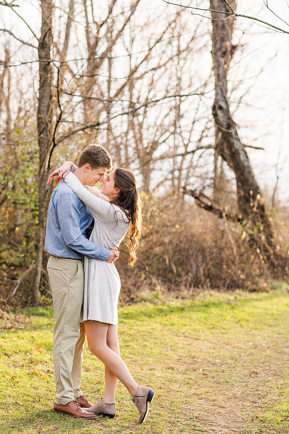 A wintery engagement session at Heritage Community Park in Blacksburg, Virginia.