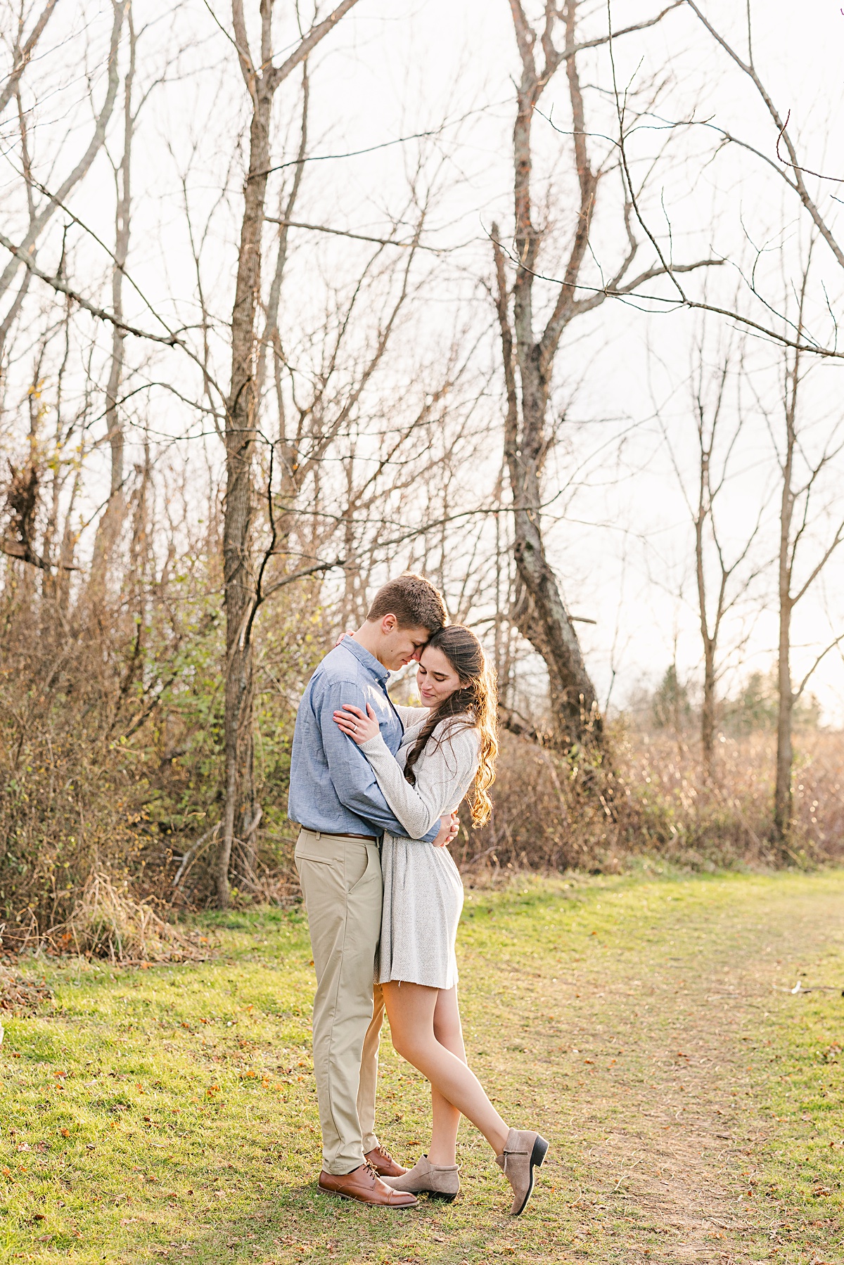 A wintery engagement session at Heritage Community Park in Blacksburg, Virginia.