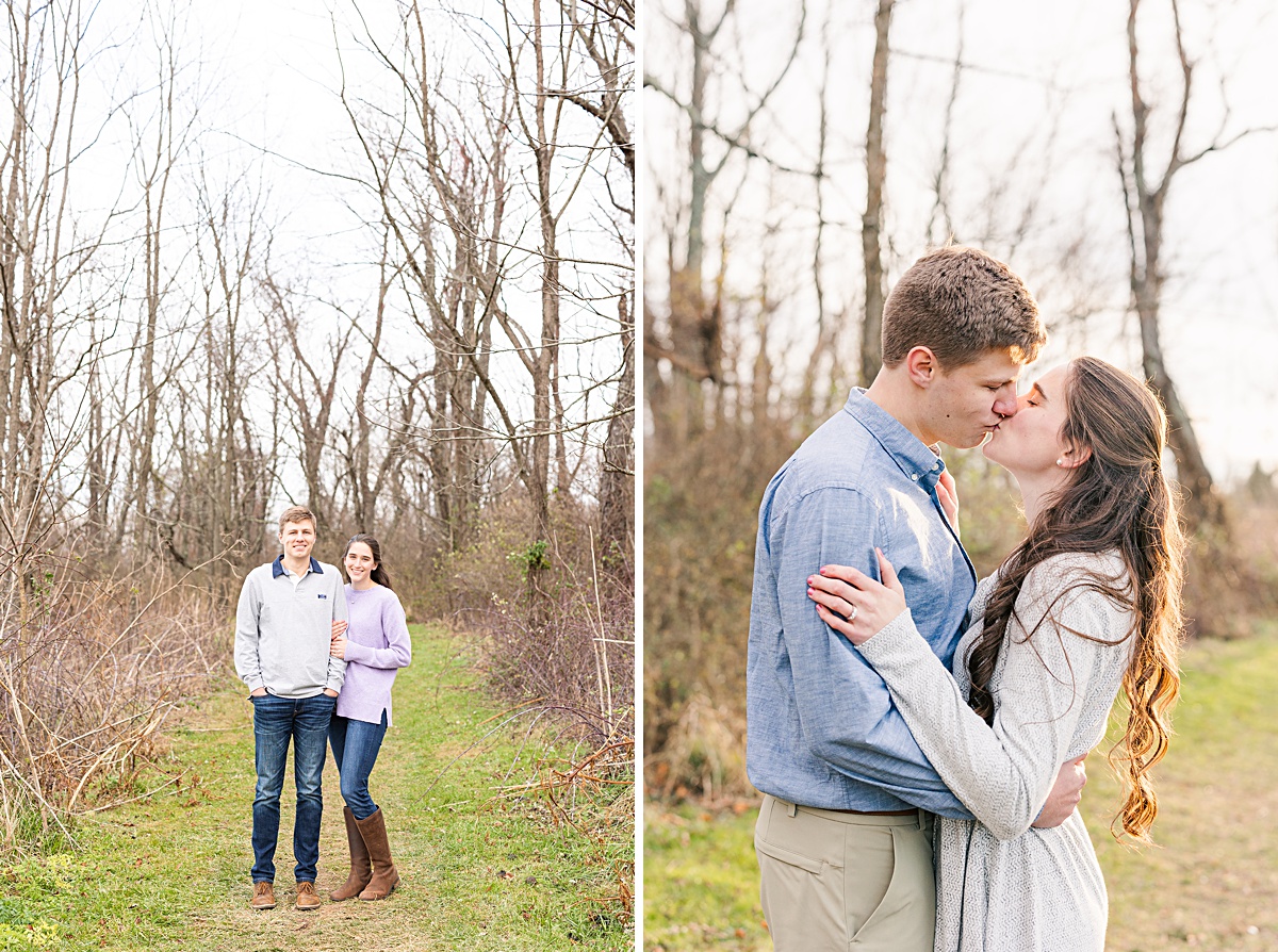 A wintery engagement session at Heritage Community Park in Blacksburg, Virginia.