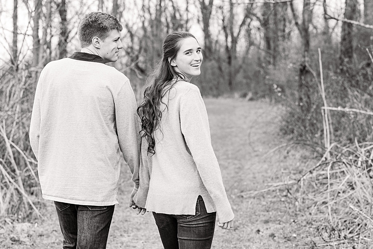 A wintery engagement session at Heritage Community Park in Blacksburg, Virginia.