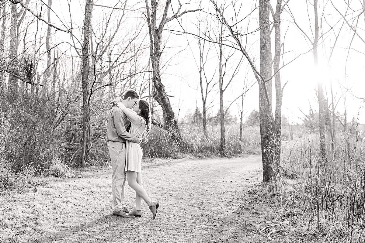 A wintery engagement session at Heritage Community Park in Blacksburg, Virginia.