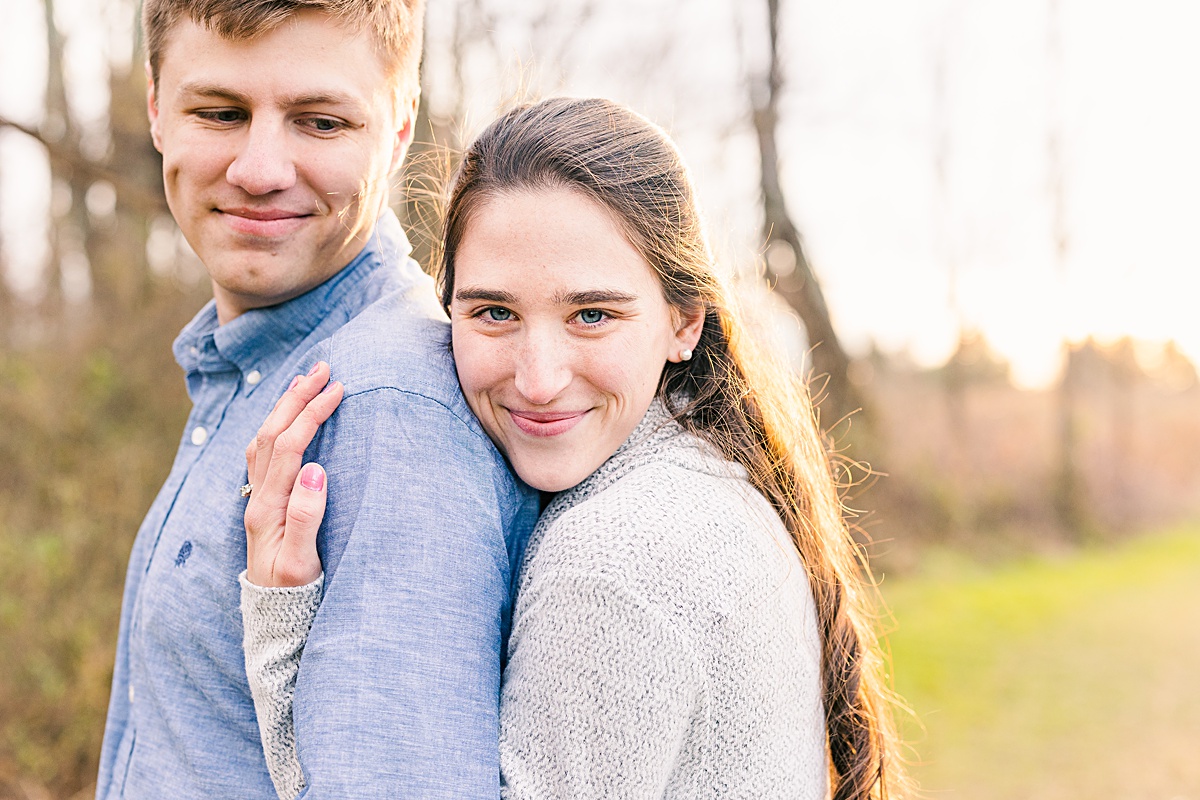 A wintery engagement session at Heritage Community Park in Blacksburg, Virginia.