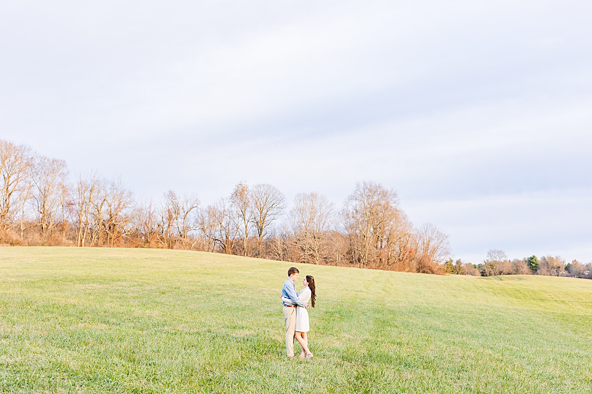 A wintery engagement session at Heritage Community Park in Blacksburg, Virginia.