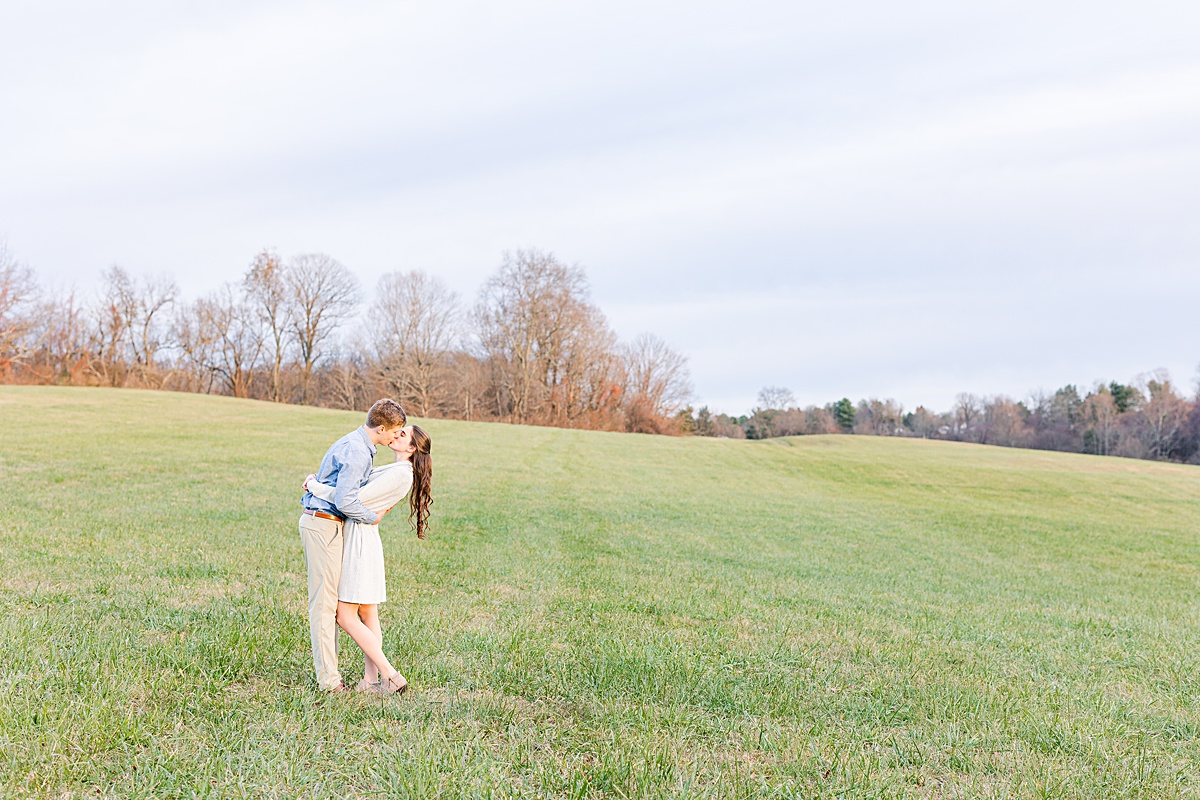 A wintery engagement session at Heritage Community Park in Blacksburg, Virginia.