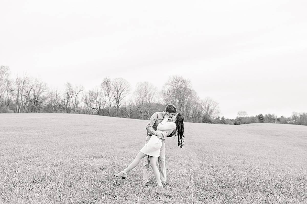 A wintery engagement session at Heritage Community Park in Blacksburg, Virginia.