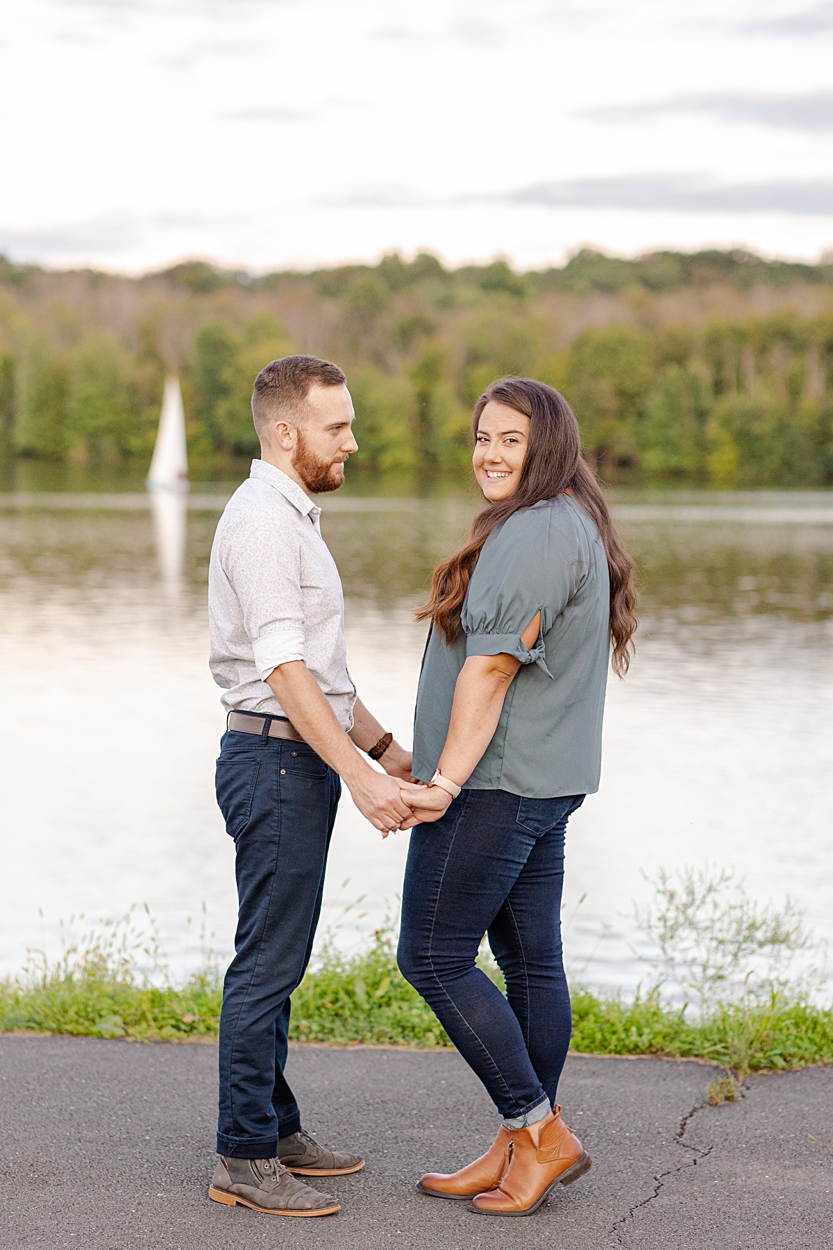 This surprise proposal at Nockamixon State Park in Pennsylvania. What started out as a couples session with their dogs turned into a surprise proposal!