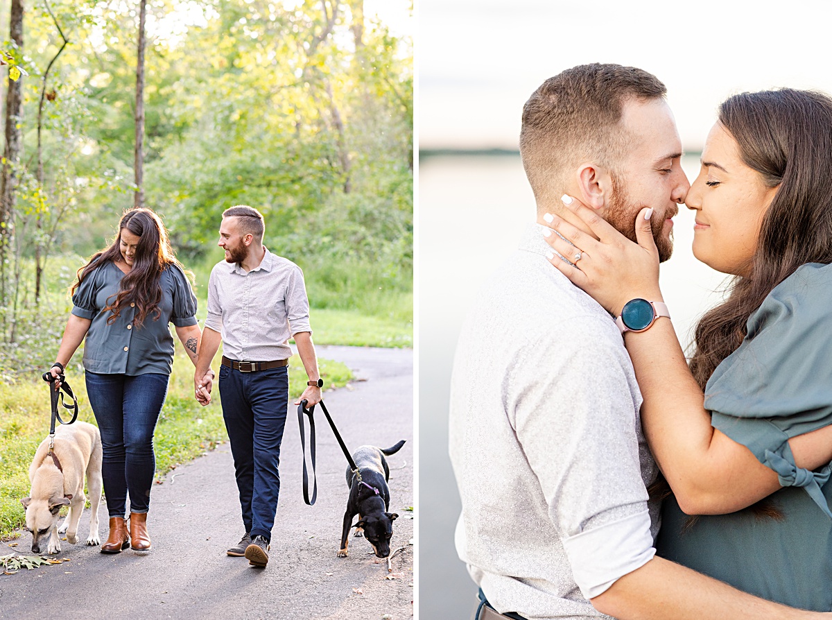 This surprise proposal at Nockamixon State Park in Pennsylvania. What started out as a couples session with their dogs turned into a surprise proposal!
