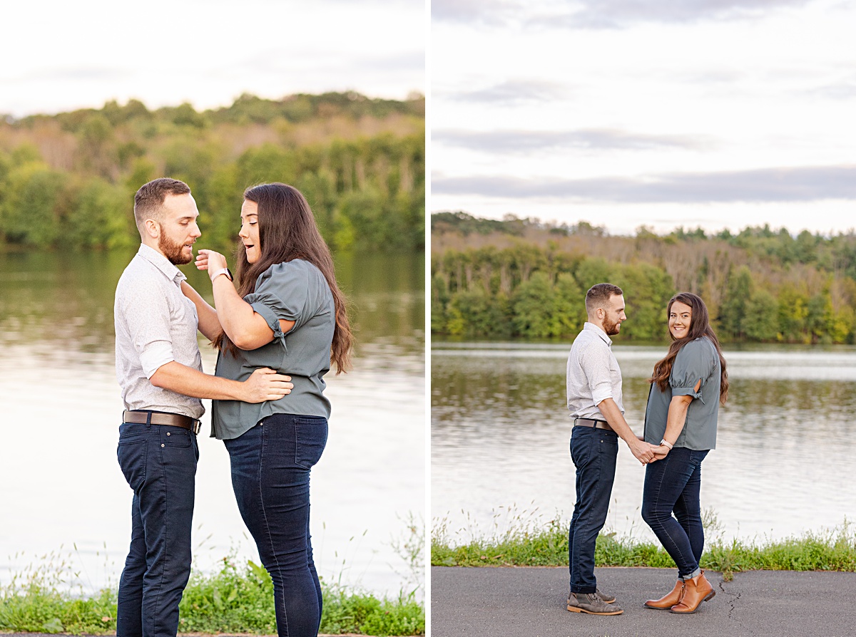 This surprise proposal at Nockamixon State Park in Pennsylvania. What started out as a couples session with their dogs turned into a surprise proposal!