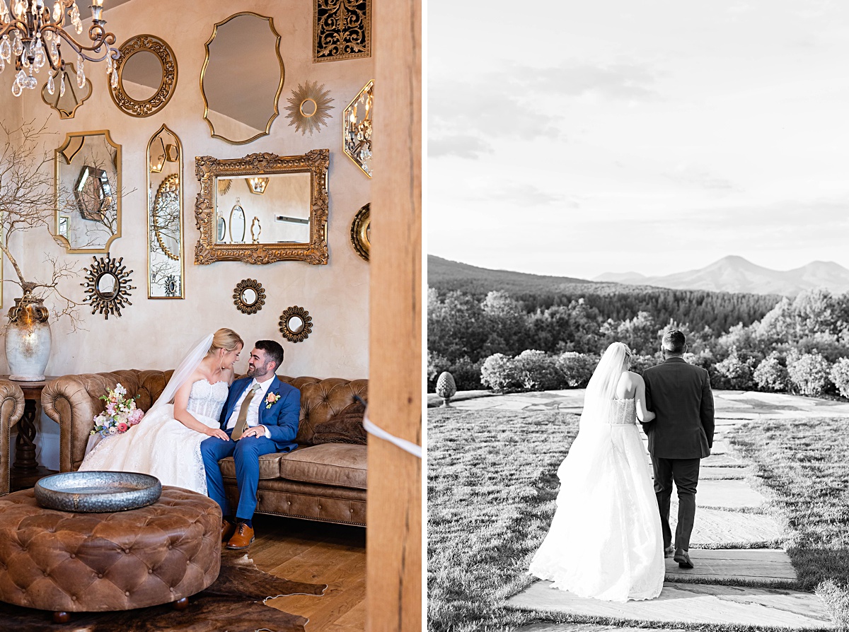 Bride and groom photos for this rustic elegance Seclusion Wedding in Lexington, Virginia.