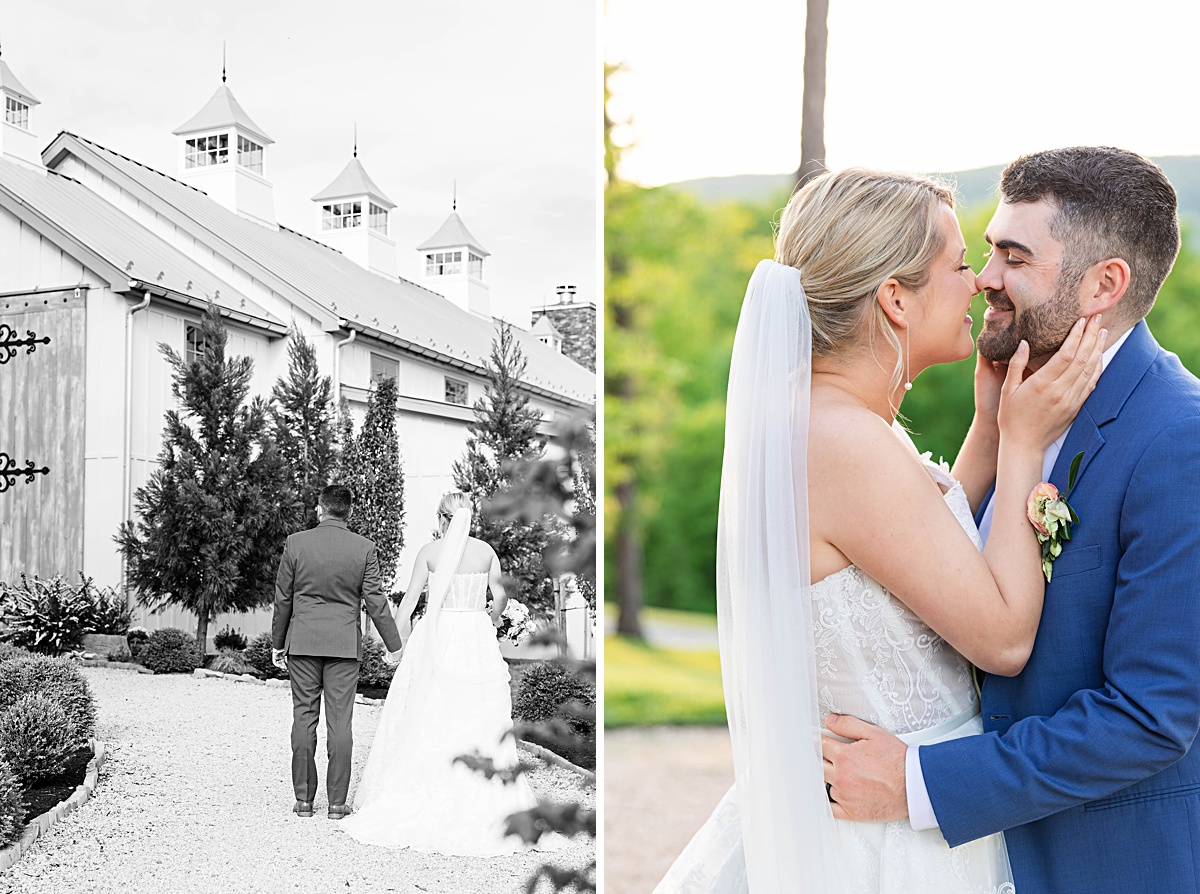 Bride and groom photos for this rustic elegance Seclusion Wedding in Lexington, Virginia.