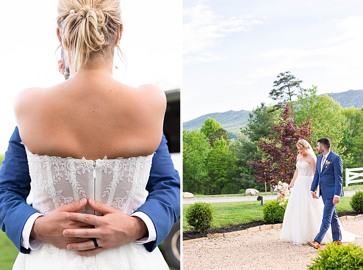 Bride and groom photos for this rustic elegance Seclusion Wedding in Lexington, Virginia.