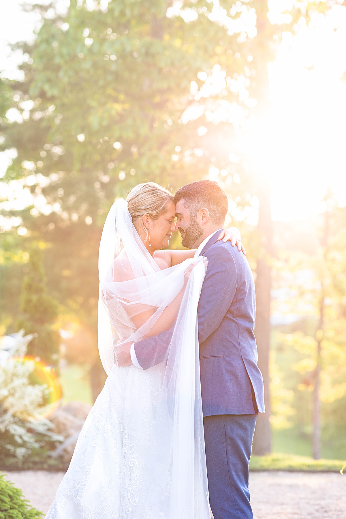 Sunset photos with the bride and groom  for this rustic elegance Seclusion Wedding in Lexington, Virginia.