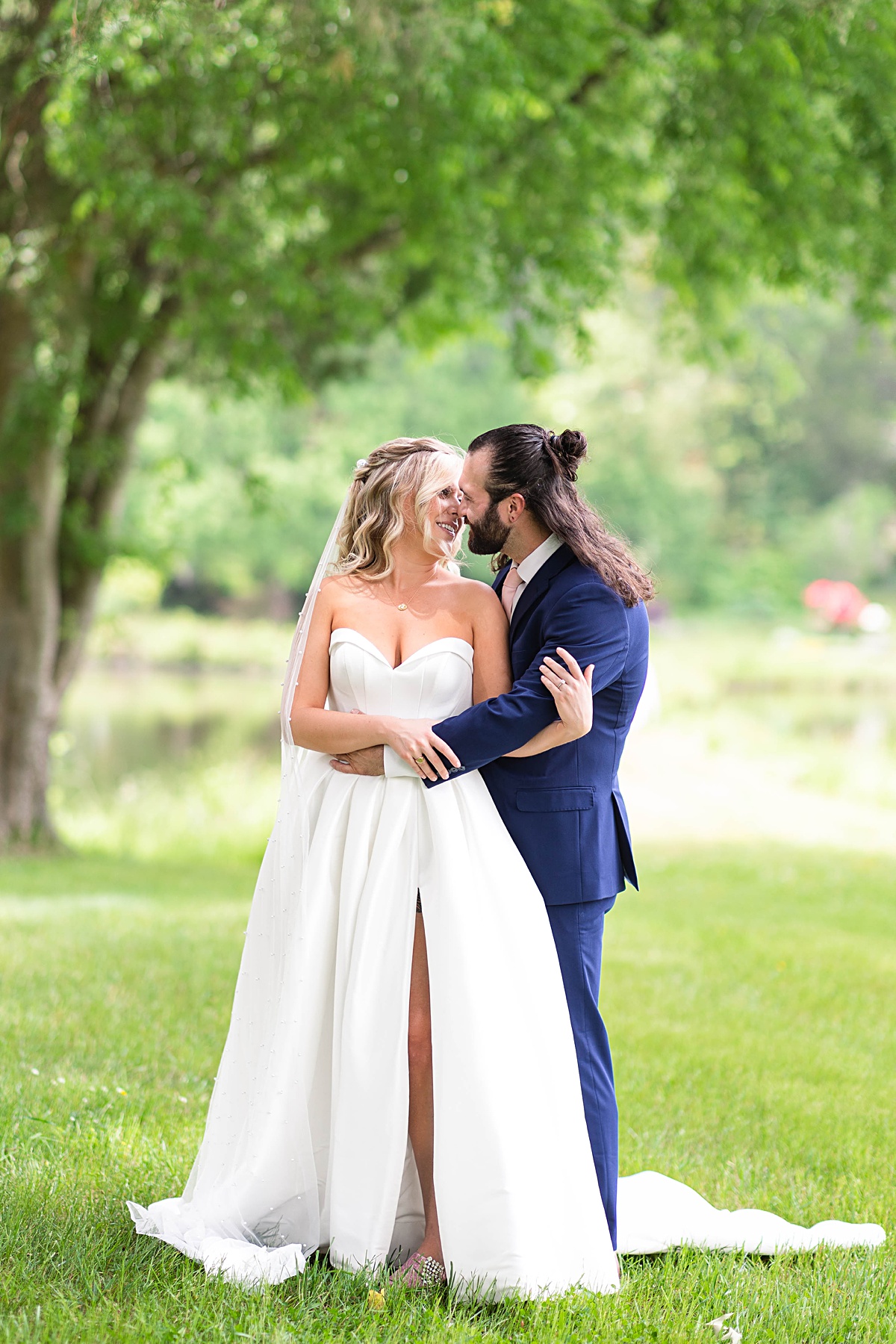 This rustic spring garden wedding at Running Mare Farm in Richmond, Virginia features some tear jerking first looks, a heavy thunderstorm, and a wedding dress that fits this bride's sassy personality!!