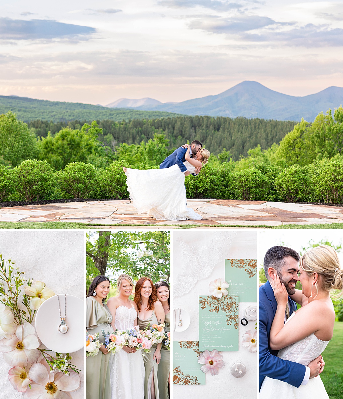 This rustic elegance wedding at The Seclusion features the sweetest groom reaction during the ceremony, carefully selected family heirlooms, wildflowers, and one of my favorite sunsets at The Seclusion in Lexington, Virginia.